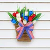 Decoratieve bloemen 367a Onafhankelijkheidsdag Tulpen Hanger Wrans Krans Bloemdeur Kangenmanden Farmhouses Cottage