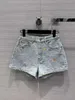 Women's Shorts designer The correct version of the Donkey Family Tyler collaboration series full print jacquard macaron denim shorts dopamine hot pants for women 8D7