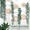 Decorative Flowers Faux Eucalyptus Leaves Boho Wall Decor Strung On A Wooden Stick For Elegant Home Display