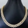 Хип -хоп сияющие украшения захлопывали 15 мм VVS D Color Moissanite Diamond 10k Gold Cuban Link Chain