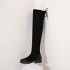 Botas moda mulher sexy mulher por cima das mulheres elásticas de joelho Longo Sapatos de inverno de outono Meninas calçadas femininas tamanho 28-40 711-5