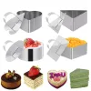 Molds 1 stks DIY Tart Rings 8*4 cm Dessert Cake Mold Slicer Cutter roestvrijstalen cirkel met duwer Kitchecn Pastry bakgereedschap