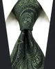 Y30 Deep Green Deep Paisley Silk Jacquard Woven Classic Fashion Extra Long Size Men Necktie Tie3455252