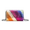 Дизайнерская женская сумка контрастная цветовая сшиваемая сумка по кросю золотую птицу сумку для женской сумки радужная сумка для женщины Cyx042407