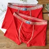 Underpants bequeme Modal -Männer Boxer Shorts Chinesische rote Stil zum Glück männliche Unterwäsche färben