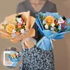 Dekorative Blumen Muttertag Häkelstrauß künstlich gewebter Hochzeitsgeschenk für Gäste Abschluss Eltern