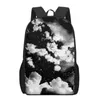 School Bags Artistic Black White Illustration 3D Pattern Bag For Children Girls Boys Casual Book Kids Backpack