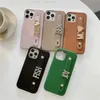 携帯電話ケースストラップパーソナライズされたカスタム名シルバーゴールドメタルレターレザーフォンケースiPhone 15 14 13 12 11 Pro Max Cover Hard J240426