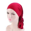 Bandanas Durag New Mushim Bamboo Front krawat Scarf Women Chemical Hat Women Pałąk owinięte z rakiem Bandanas Hair Akcesoria 240426