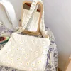 Sac à imprimerie de style coréen femmes épaule petites marguerites toile crossbody for femelle sacs plissés de sangle