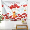 Tapissries Valentines Day Nordic Ins Tapestry for Home Simple Love Boho Decor Wall Hanging Party Decoration Bakgrund Tyg Tapeleries