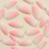 Falso unhas 24pcs gradiente fosco rosa Conjunto falso Pressione na capa completa Francesa Fosco Artificial Longo Shape de Amêndoa