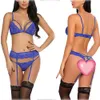 Hot Selling New Erotic underkläder sexig delad kropp underkläder tre delar erotisk uppsättning