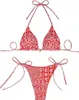 Bikini da donna Set di costumi da bagno ad alta vita da bagno a due pezzi Swimsuit Stampato Sexy Triangle Spice Girl senza schienale