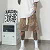 Men's Shorts American Mens Sports Shorts Summer Hip-Hop Street Flame Graphic Fashion Ubranie luźne duże spodnie Q240427