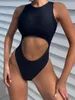 Dames badmode 2024 Hollow Out Solid Bodysuit Swimsuit Women One Piece Sexy Female Bathers Bathing Swimming Swim Suit Beachwear