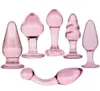 Ny Pink Glass Anal Plug Exquisite Sexy Toys Anus Dilator Buttplug Sex Toys For Woman Glass Anal Balls Dildo Butt Plugs Y181108028813264