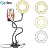 Stands 2024 Selfie Ring Light avec support de téléphone mobile flexible Lampe de bureau de support paresseux LED pour YouTube Live Stream Office Kitchen Stand