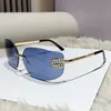 Designerin Sonnenbrille Jia Y2K süße kühle würzige Mädchen Metall Rahmenlose Sonnenbrille weiblich Zhang Yuanying gleiche Art gekrümmte Sonnenbrille Konkave Brille