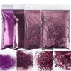 Glitter 4 tas*50g inkt paarse nagel fijn glitter poeder decoratie bulk dikke mix zeshoek pailletten nagels accessoires voor doe -het -zelf ontwerpbenodigdheden