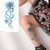 Transfert de tatouage Colorful Snake Flore étanche Tatouage temporaire Sticker Beauty Femmes Butterfly Daffodil Rose Lotus Arm Paint Faux Tatous 240426