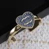 Klasyczne emaliowane jeansowe Blue Heart Bransoletki luksus 18K Gold splated mosiężna miłość mankieta bransoletka wiosna romantyczna bijoux dziewczyna mężczyzn damskie biżuteria prezent