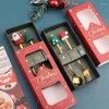 Set di stoviglie kit cucchiai forcella per feste di Natale 2/4/6pcs Set di stoviglie creative in acciaio inossidabile