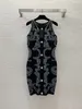 Milan Runway Dress 2024 New Spring Summer o Neck Fashion Designer Vestres Brand Mesmo Vestido de Estilo 0427-18