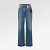 Designer Femmes Jeans 1ACD67 Jeans hauts hauts Lettre imprimé pantalon en cuir jean en cuir jeans pour femmes