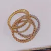 Designer charm High version Van pearl ring womens 18k rose gold plated CNC finely carved layered round bead bracelet