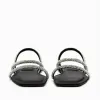 Slippers Traf 2023 Летние черные пластинки сандалии для женщин с ремешками для страда