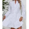 Abiti casual Summer Hollow Lace Drenpe Women Women Camitine Sexy Woman sexy Woman Elegant Vintage Beach White Vestido 27725