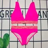 New Swimsuit Female Fan Family Split Solid Color Sexy Fashion Holiday Women Swimsuit