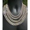 Collier de chaîne de liaison Moisanite Prong Miami