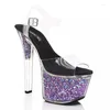 Scarpe da ballo pvc sexy pole esotico danza estate sandali da 15 cm 17 cm tacchi alti cinturini cintura 34-46 ma056