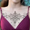 Tattoo Transfer Waterproof Temporary Tattoo Sticker Flower Geometry Bow Sexig Fake Tatto Flash Tatoo Chest Tato For Girl Women 240427