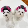 Hundkläder Styliskt husdjur Huvudbonader Handgjorda söta mössa lockigt hårperm unisex hattförsörjningar