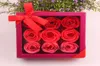 Valentijnsdag Rose cadeau 9 PCS Soap Flower Rose Box Wedding Mother Day Verjaardagsdag Kunstmatige zeep Rose cadeau GGE382828925226