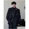 Giacche da uomo camicie da uomo techwear uomini camicette hip hop scarkwear punk black maniche lunghe abbottonati maschio zipper harajuku giapponese streetw otp6d