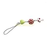 Keychains Handmade Beaded Phone Charm Hangings Elegant Mushroom Fashionable Straps Chain Accessory For Women C9GF