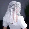 Scarves Floral Lace Veils For Head Covering Latin Mass Mantilla Short Scarf Bridal Women White Black Catholic V