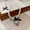 Ohrringe Halskette Liebe Bug Perlen Halskette Ohrring Set Französisch Personalisiertes Design Collarbone Kette Mode Halskette für Frauen