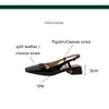 Casual Shoes 2024 Summer Women Square Toe Chunky Heel Sandals Patent Leather Solid Chain Low Wine Red/Beige For