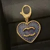 Designer Blue Heart Gold Keychain Key Chains & Ring Holder Double Letter Brand Designers Keychains For Porte Clef Gift Men Women Car Bag Pendant Fashion Accessories