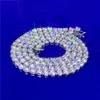 Niestandardowy 2 mm 3 mm 4 mm 5 mm 6,5 mm szerokość przełęcz Diamentowy Diamentowy srebrny s925 losowany biżuteria łańcuch tenisowy moissanite