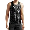 Men tanktops retro heren gotische tanktop zomer mouwloze 3D -printen viking heren top losse casual hete hiphop street topl2404