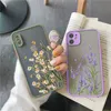 Mobilfunkkoffer Schmetterling Lavendel Higan Blütenhülle für iPhone 7 8 plus 12 13 Mini 11 15 14 Pro Max X XR XS Max Schockabsorbing Case J240426 geeignet