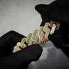 Luxe rapper Hip Hop Jewelry Mens Chains VVS Diamonds Iced Moissanite Cuban uit