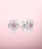 Pink Magnolia Earrings Beautiful Women Jewelry with Original box for 925 Sterling Silver flower Stud Earring sets9839112