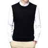 Men's Vests Men Vest Sleeveless Knitted Warm Winter Pullover In Solid Color Casual Style Bottoming For Fall